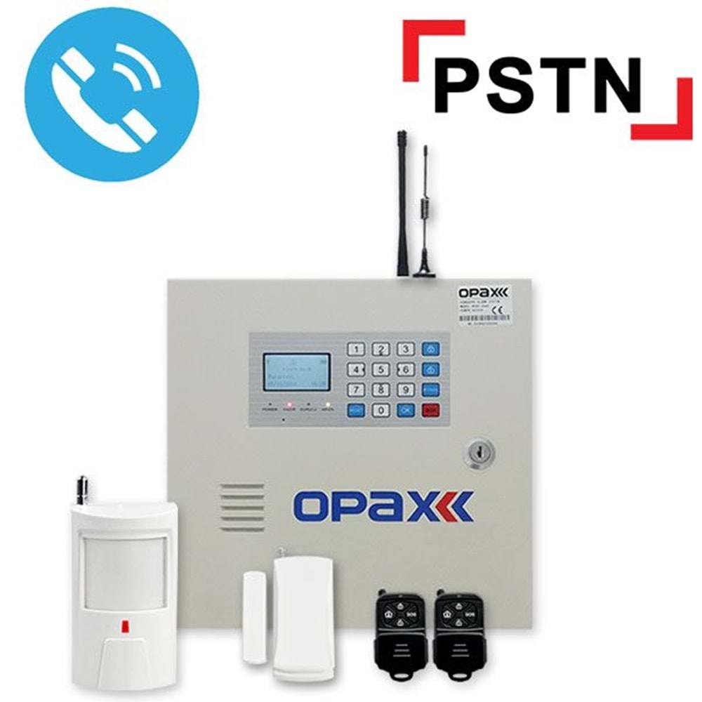 OPAX-2545 PSTN ÖZELLİKLİ KABOLU & KABLOSUZ ALARM PANELİ
